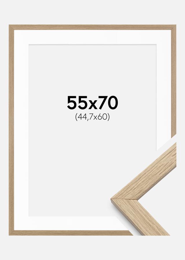 Ramme Stilren Eg 55x70 cm - Passepartout Hvid 45,7x61 cm