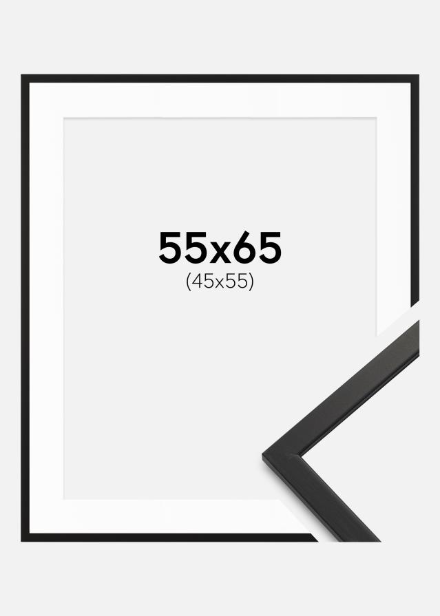 Ramme Edsbyn Sort 55x65 cm - Passepartout Hvid 46x56 cm