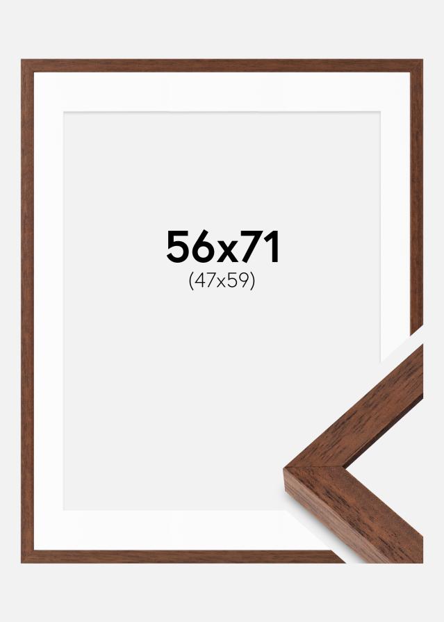 Ramme Hermes Teak 56x71 cm - Passepartout Hvid 48x60 cm