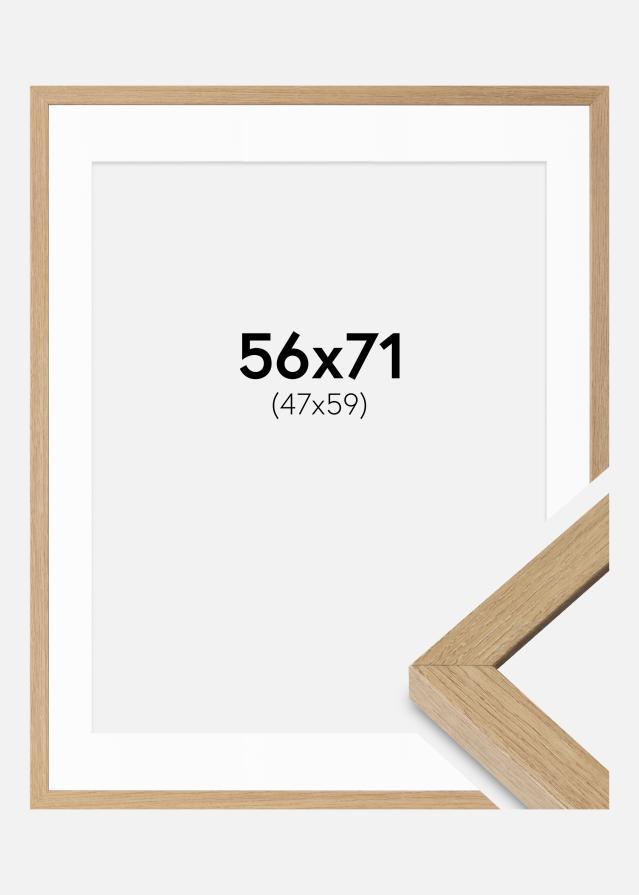 Ramme Hermes Naturlig Eg 56x71 cm - Passepartout Hvid 48x60 cm
