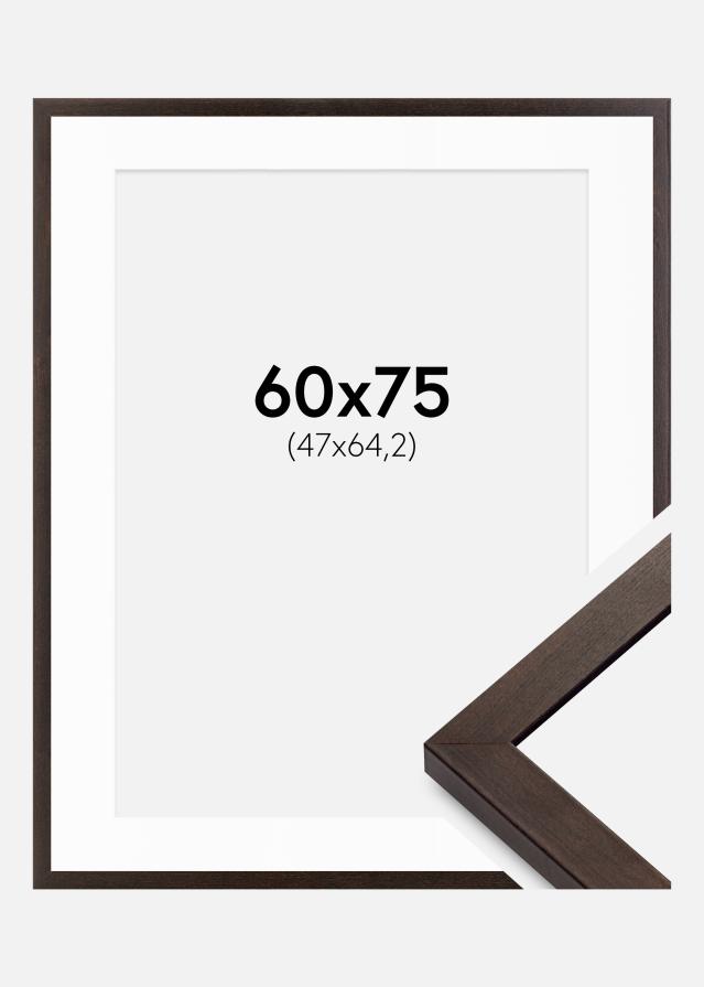 Ramme Selection Valnød 60x75 cm - Passepartout Hvid 48x65,2 cm