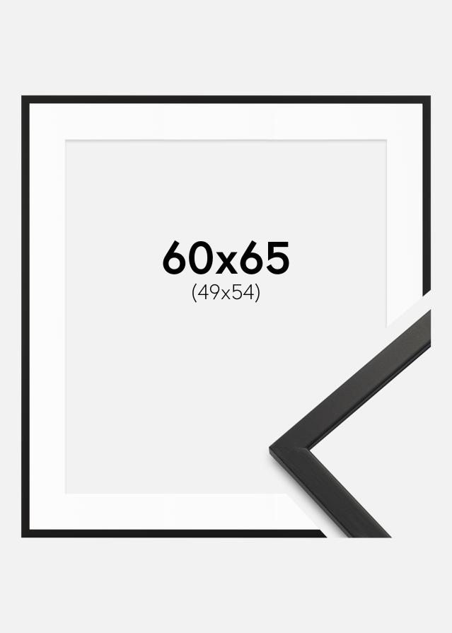 Ramme Edsbyn Sort 60x65 cm - Passepartout Hvid 50x55 cm