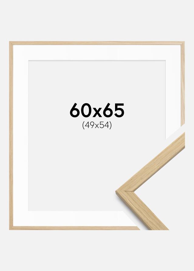 Ramme Edsbyn Eg 60x65 cm - Passepartout Hvid 50x55 cm
