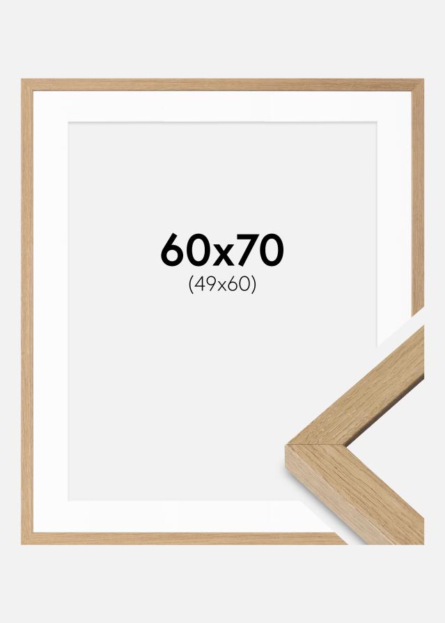 Ramme Hermes Naturlig Eg 60x70 cm - Passepartout Hvid 50x61 cm