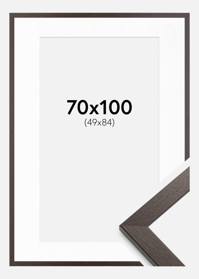 Ramme Stilren Wenge 70x100 cm - Passepartout Hvid 50x85 cm