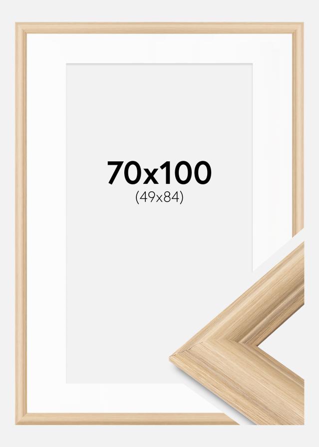 Ramme Västkusten Eg 70x100 cm - Passepartout Hvid 50x85 cm
