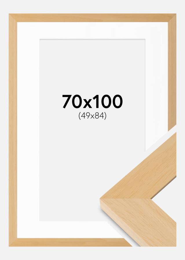 Ramme Juno Træ 70x100 cm - Passepartout Hvid 50x85 cm