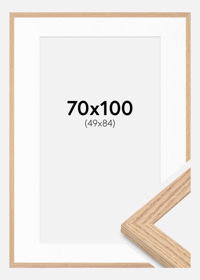 Ramme Tidlös Massiv Eg 70x100 cm - Passepartout Hvid 50x85 cm