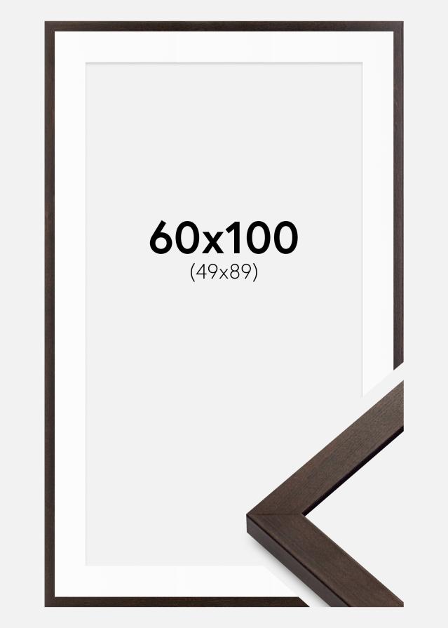 Ramme Selection Valnød 60x100 cm - Passepartout Hvid 50x90 cm