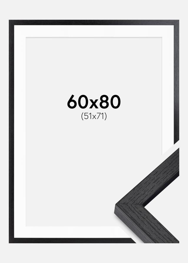 BGA Kasseramme Sort 60x80 cm - Passepartout Hvid 52x72 cm