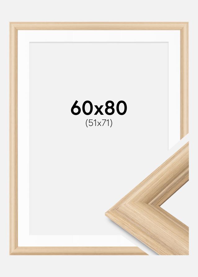 Ramme Västkusten Eg 60x80 cm - Passepartout Hvid 52x72 cm