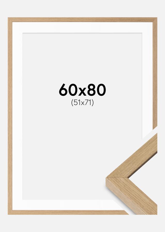Ramme Hermes Naturlig Eg 60x80 cm - Passepartout Hvid 52x72 cm