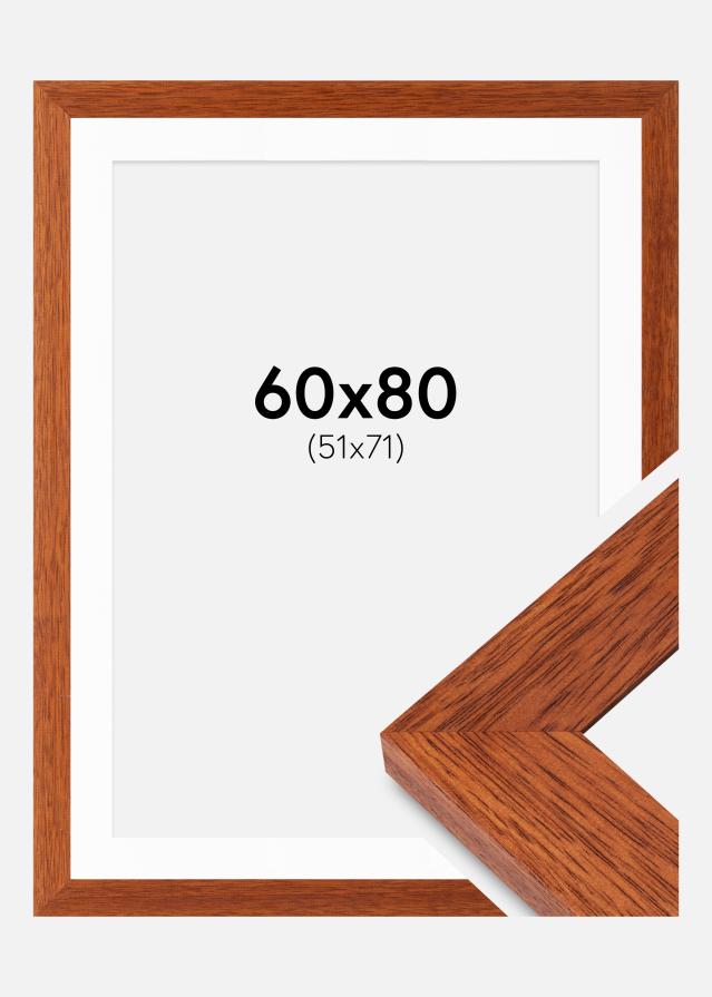 Ramme Juno Kirsebær 60x80 cm - Passepartout Hvid 52x72 cm