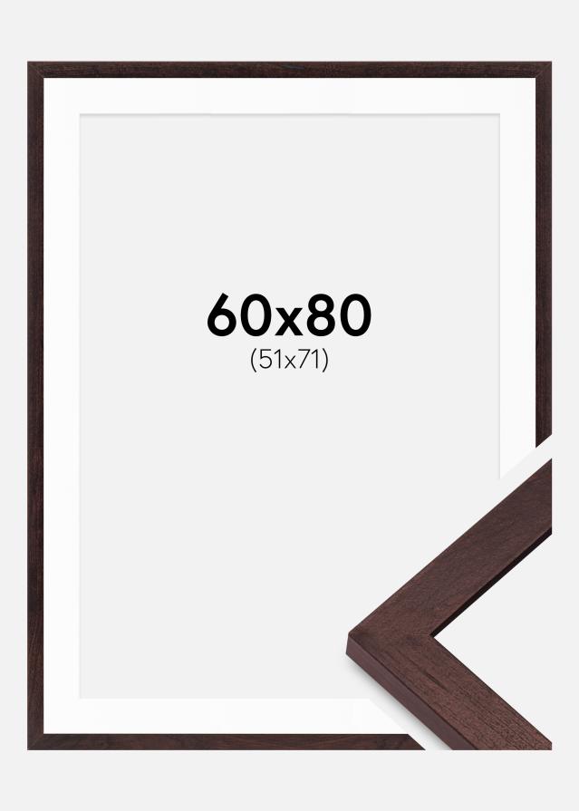 Ramme BGA Classic Valnød 60x80 cm - Passepartout Hvid 52x72 cm