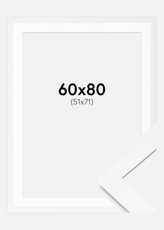 Ramme BGA Classic Hvid 60x80 cm - Passepartout Hvid 52x72 cm