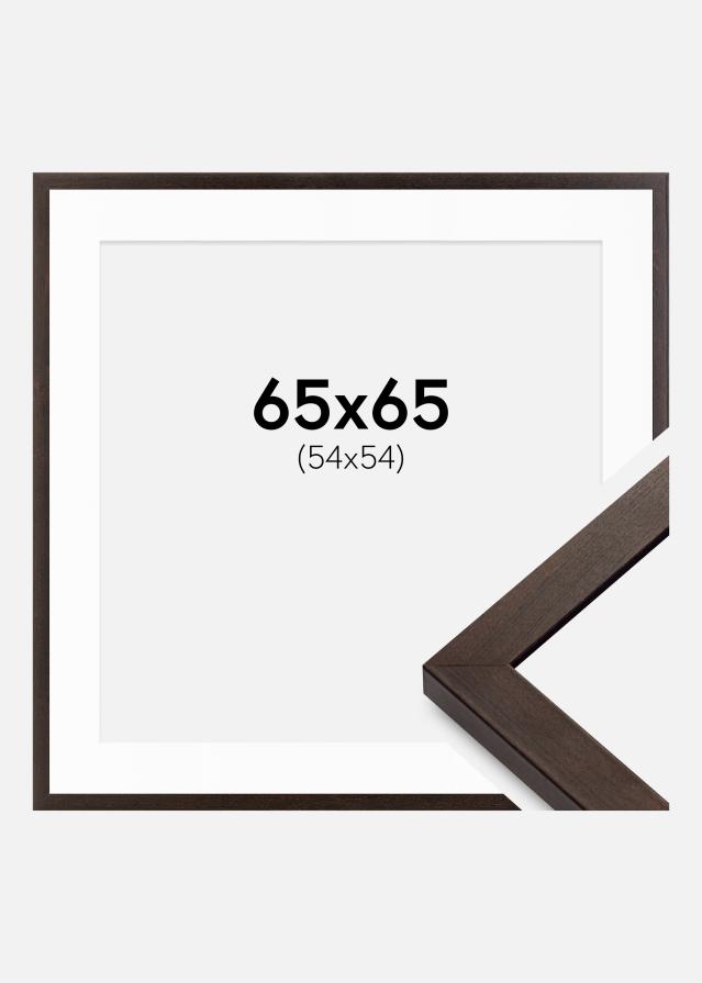 Ramme Selection Valnød 65x65 cm - Passepartout Hvid 55x55 cm