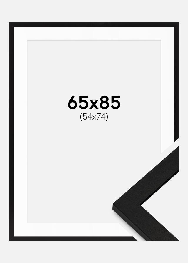 Ramme BGA Classic Sort 65x85 cm - Passepartout Hvid 55x75 cm