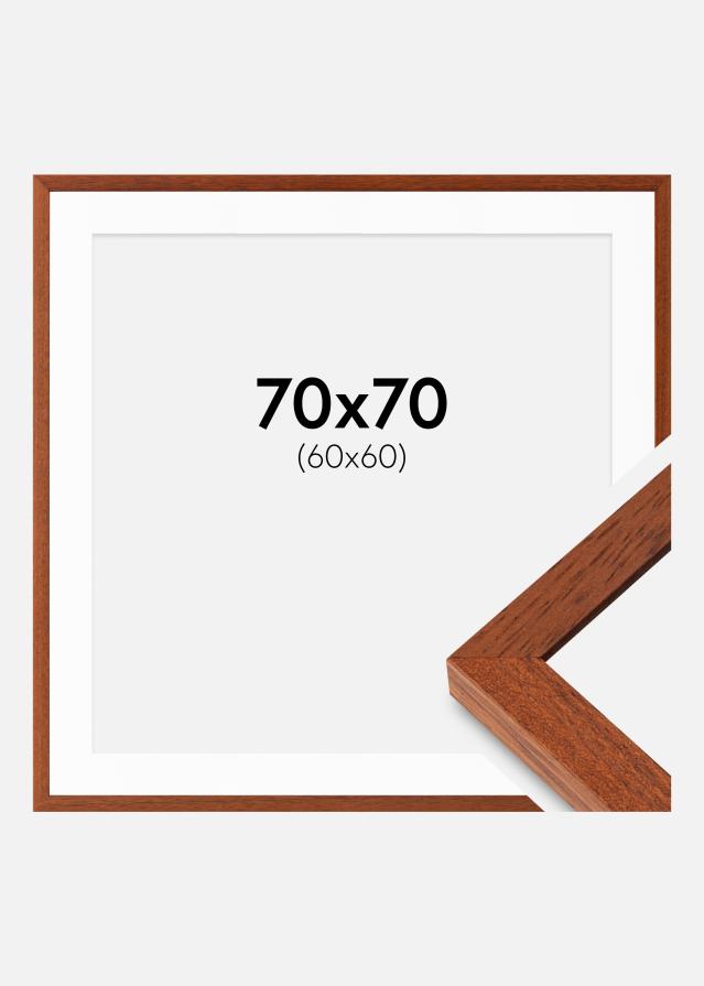 Ramme Hermes Kirsebær 70x70 cm - Passepartout Hvid 61x61 cm