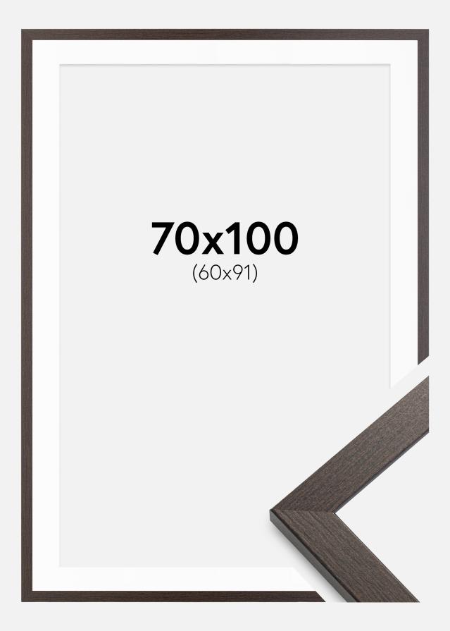 Ramme Stilren Wenge 70x100 cm - Passepartout Hvid 61x92 cm