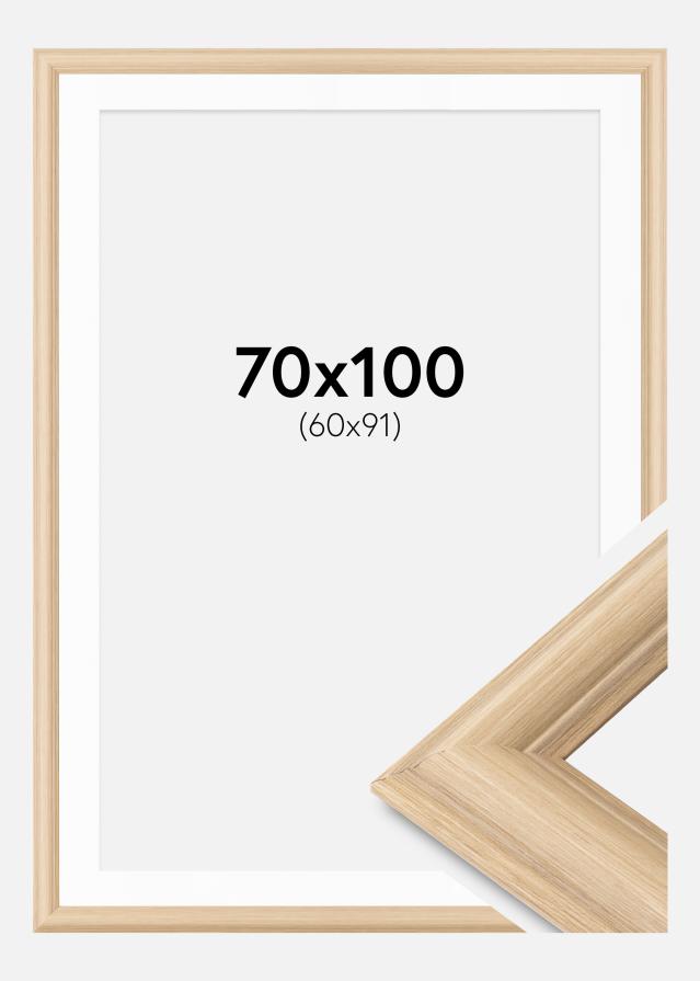 Ramme Västkusten Eg 70x100 cm - Passepartout Hvid 61x92 cm