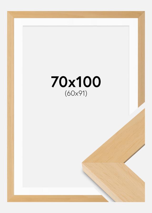 Ramme Juno Træ 70x100 cm - Passepartout Hvid 61x92 cm