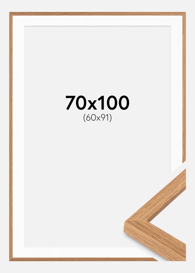 Ramme Modern Teak 70x100 cm - Passepartout Hvid 61x92 cm