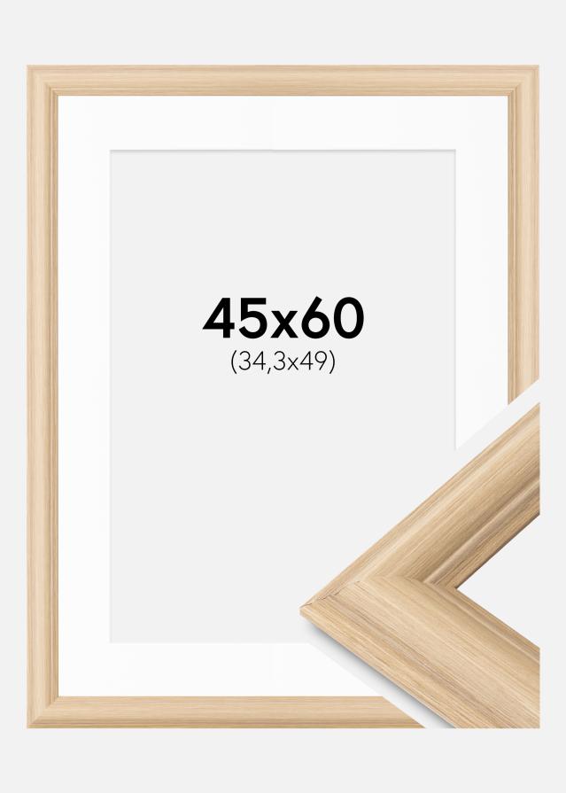 Ramme Västkusten Massivt eg 45x60 cm - Passepartout Hvid B3 353x500 mm