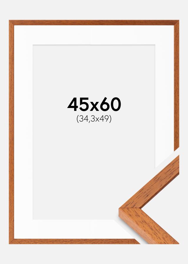 Ramme Ares Kirsebær 45x60 cm - Passepartout Hvid B3 353x500 mm
