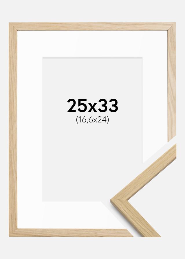 Ramme Edsbyn Eg 25x33 cm - Passepartout Hvid B5 176x250 mm