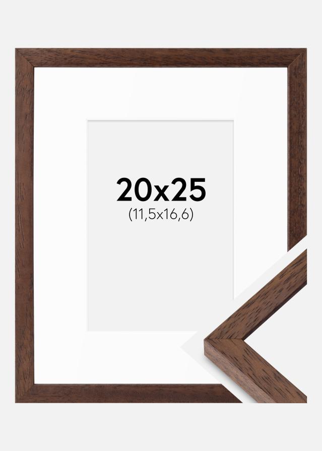 Ramme Ares Teak 20x25 cm - Passepartout Hvid B6 125x176 mm