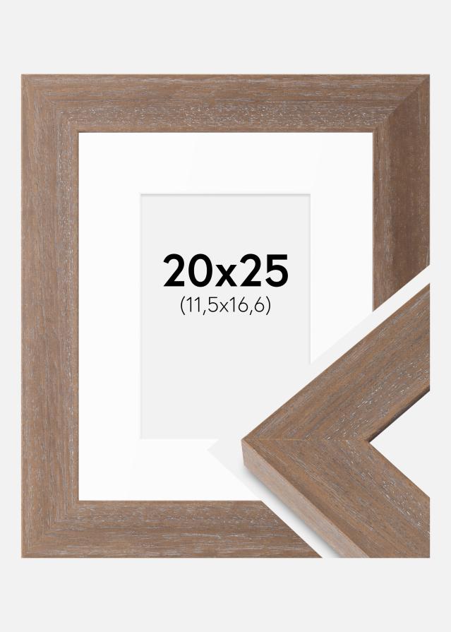 Ramme Juno Grå 20x25 cm - Passepartout Hvid B6 125x176 mm