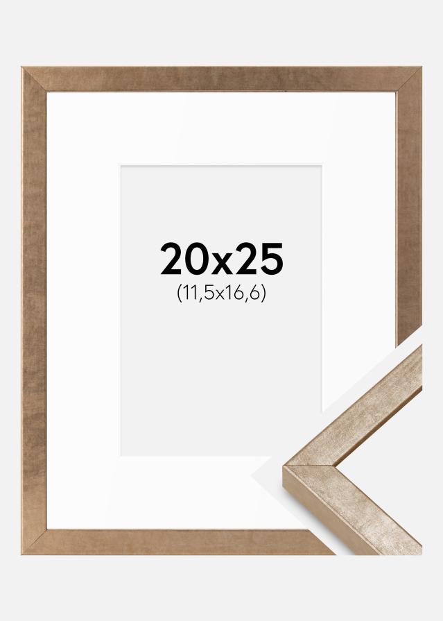 Ramme Ares Messing 20x25 cm - Passepartout Hvid B6 125x176 mm