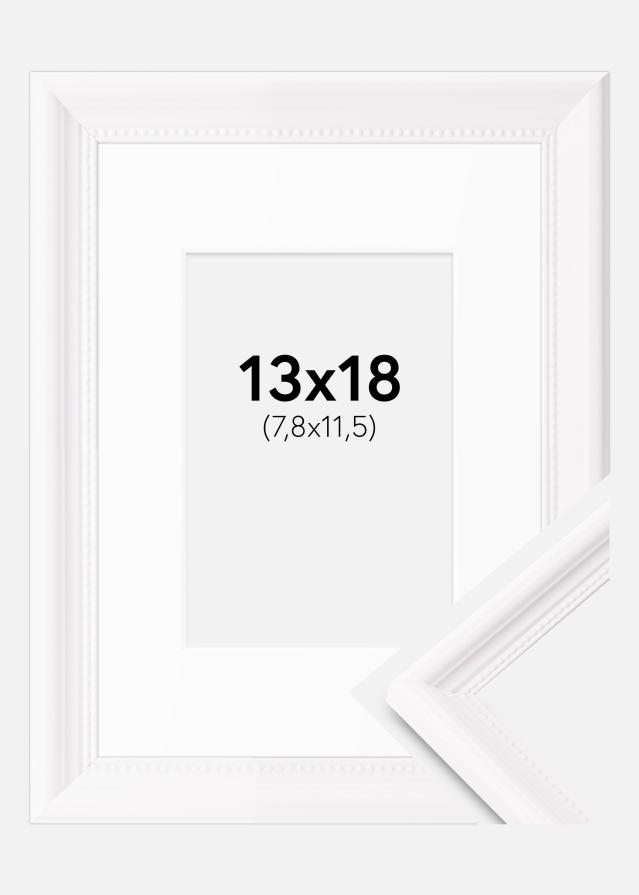 Ramme Gala Hvid 13x18 cm - Passepartout Hvid B7 88x125 mm