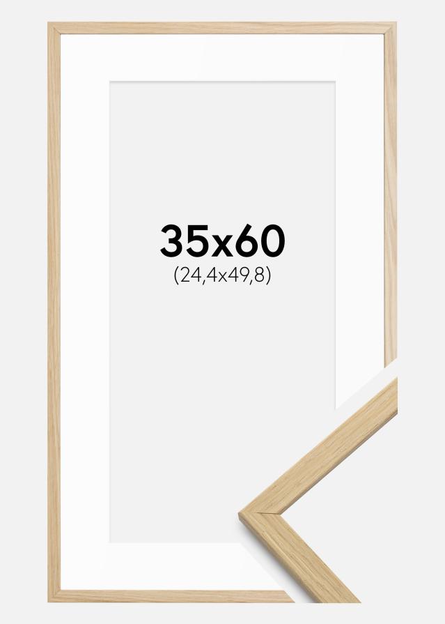 Ramme Edsbyn Eg 35x60 cm - Passepartout Hvid 10x20 inches