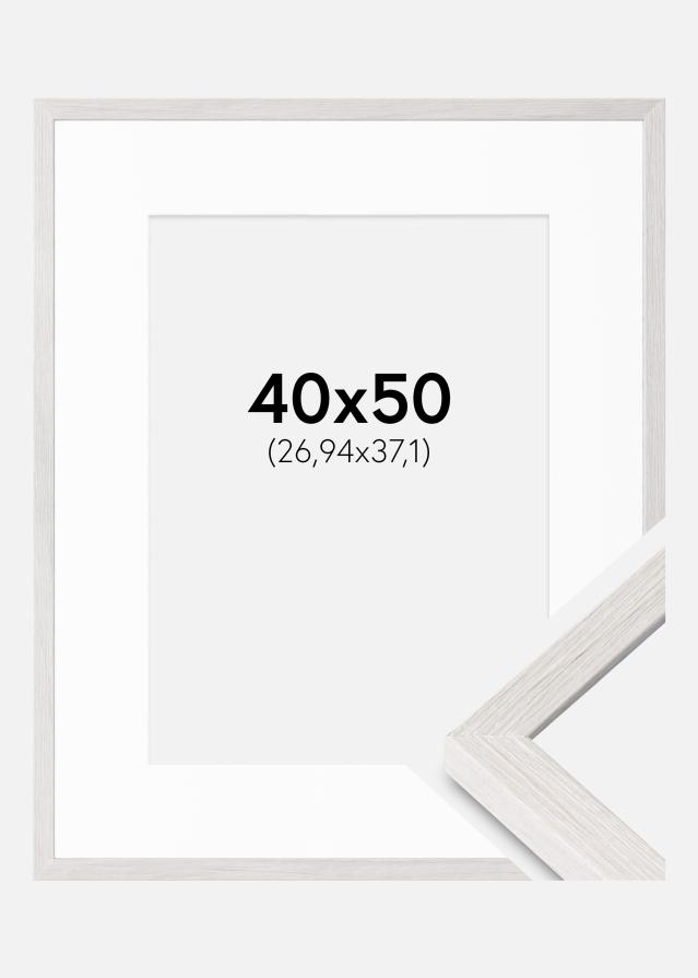 Ramme Ares Hvid Eg 40x50 cm - Passepartout Hvid 11x15 inches