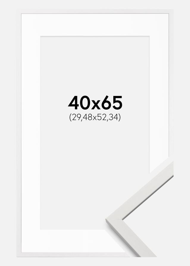 Ramme Edsbyn Hvid 40x65 cm - Passepartout Hvid 12x21 inches