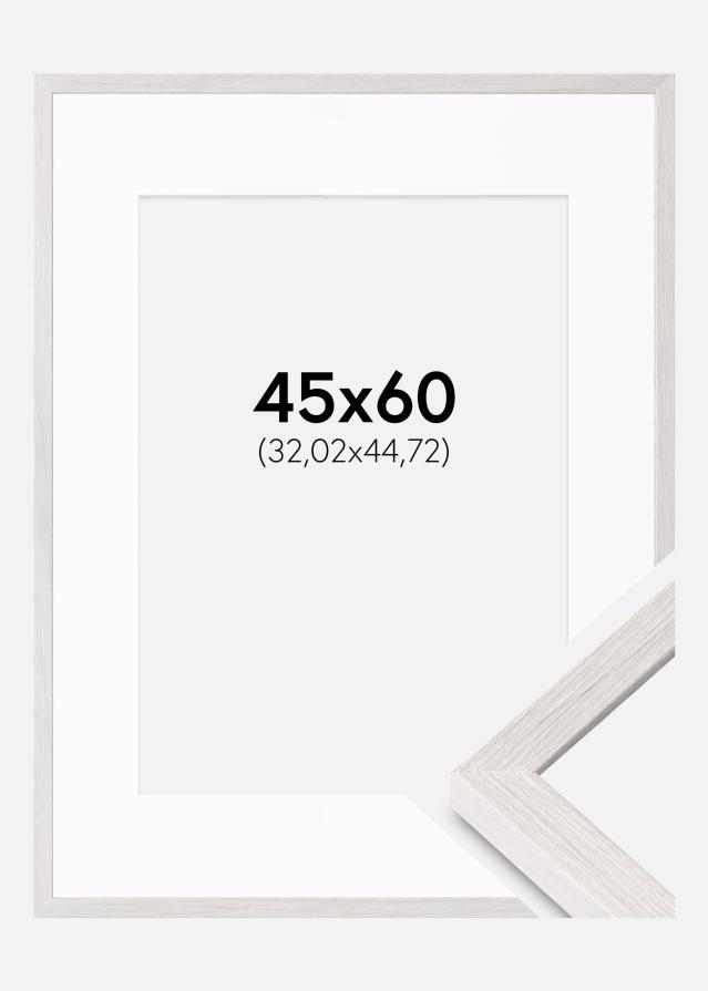 Ramme Ares Hvid Eg 45x60 cm - Passepartout Hvid 13x18 inches