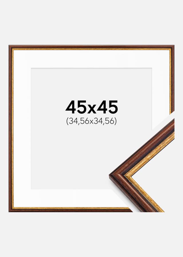 Ramme Horndal Brun 45x45 cm - Passepartout Hvid 14x14 inches