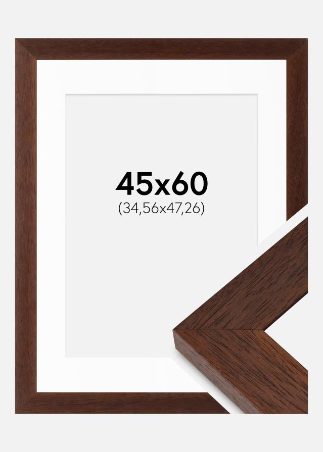 Ramme Juno Teak 45x60 cm - Passepartout Hvid 14x19 inches