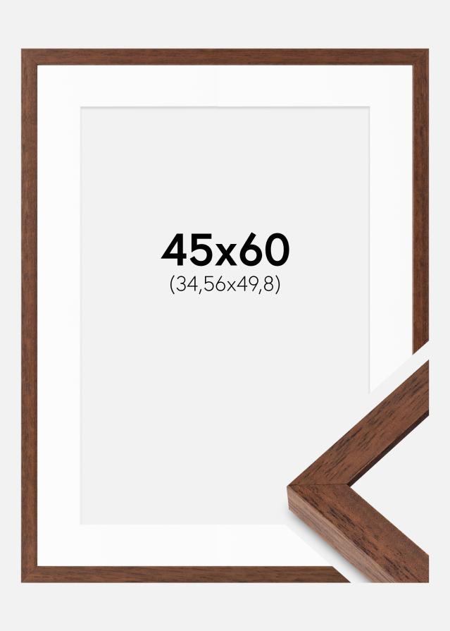 Ramme Hermes Teak 45x60 cm - Passepartout Hvid 14x20 inches