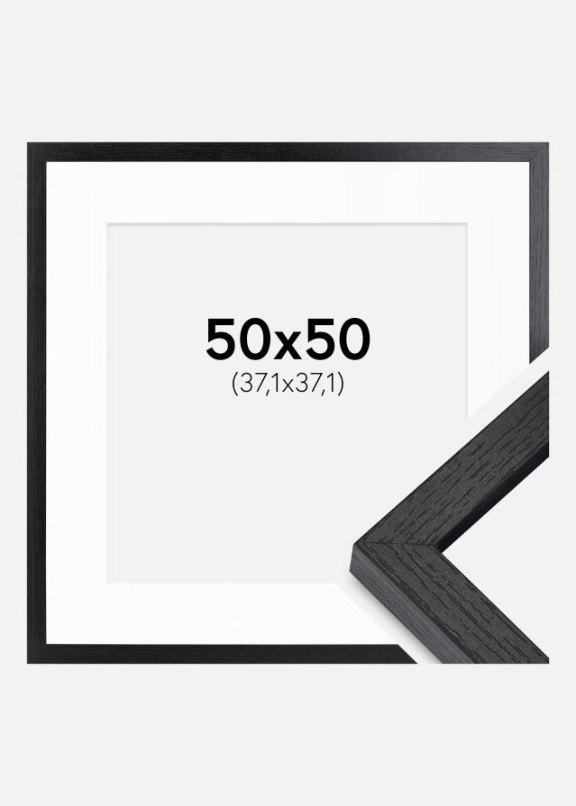 BGA Kasseramme Sort 50x50 cm - Passepartout Hvid 15x15 inches