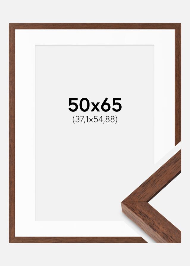Ramme Hermes Teak 50x65 cm - Passepartout Hvid 15x22 inches