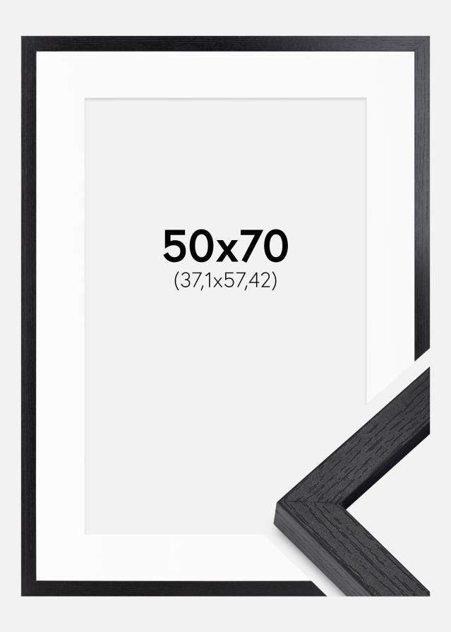 BGA Kasseramme Sort 50x70 cm - Passepartout Hvid 15x23 inches