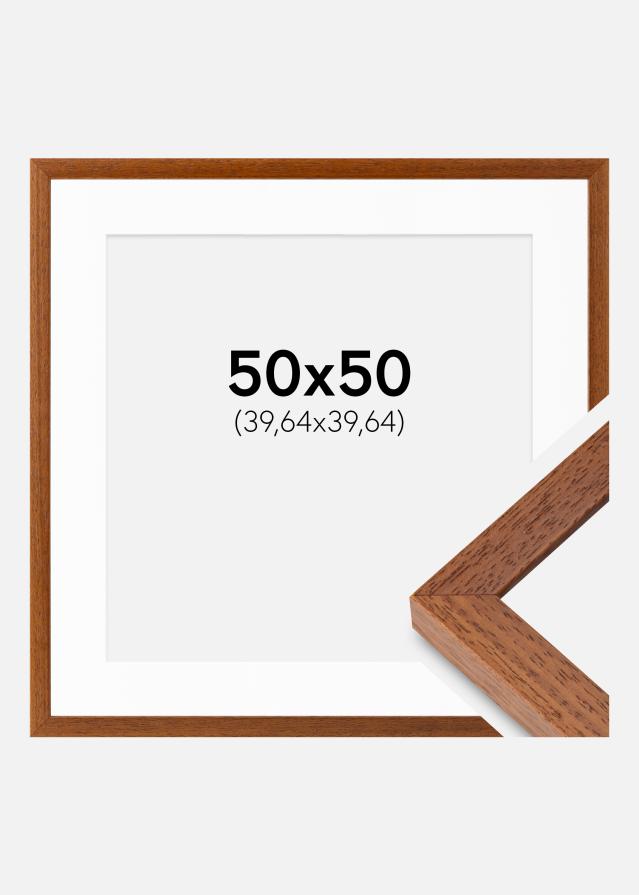 Ramme Hermes Bog 50x50 cm - Passepartout Hvid 16x16 inches