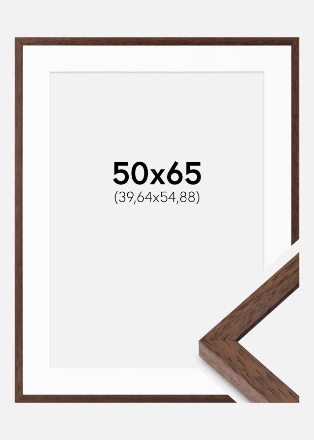 Ramme Ares Teak 50x65 cm - Passepartout Hvid 16x22 inches
