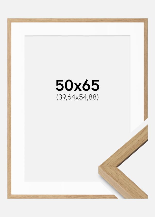 Ramme Ares Naturlig eg 50x65 cm - Passepartout hvid 16x22 inches
