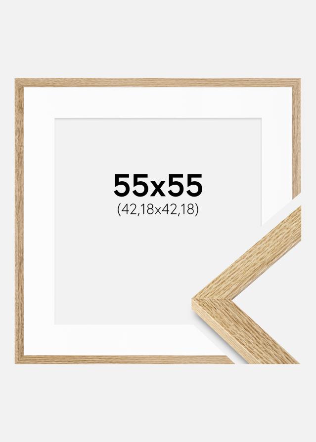 Ramme Selection Massiv Eg 55x55 cm - Passepartout Hvid 17x17 inches