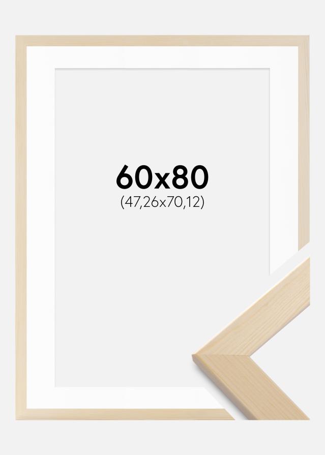 Ramme Trendline Naturlig 60x80 cm - Passepartout Hvid 19x28 inches