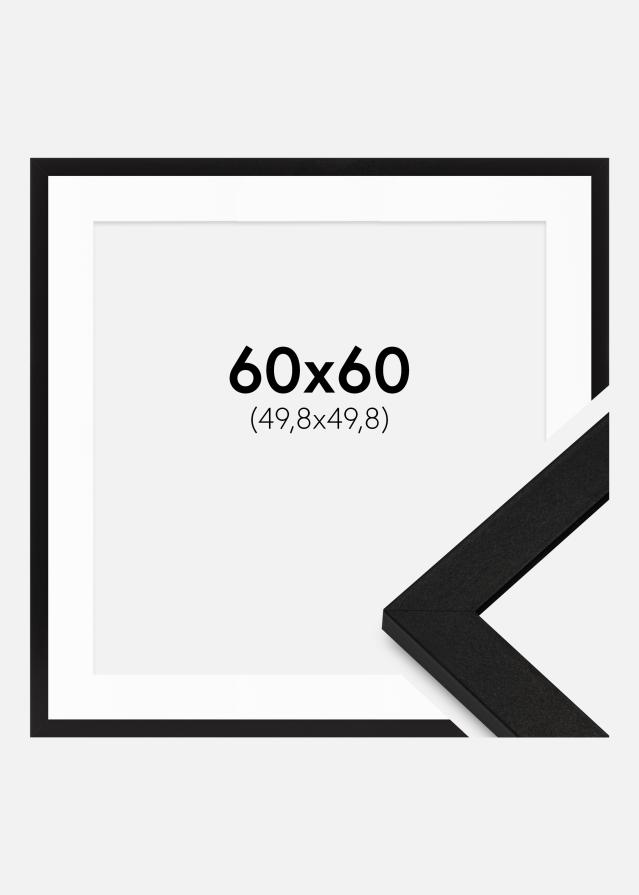 Ramme BGA Classic Sort 60x60 cm - Passepartout Hvid 20x20 inches