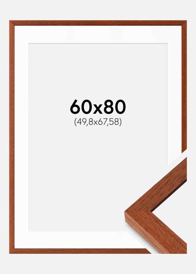 Ramme Hermes Kirsebær 60x80 cm - Passepartout Hvid 20x27 inches